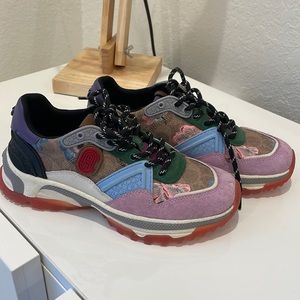Super funky multi-pattern COACH sneakers, barely worn.